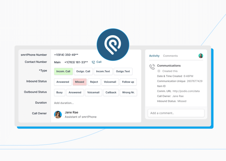 smrtPhone's podio integration