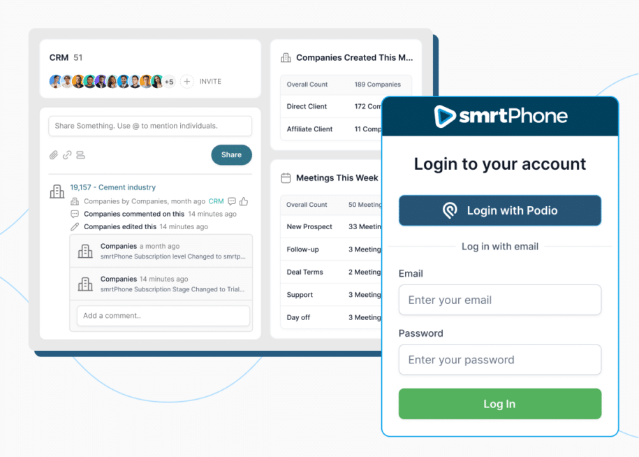 smrtPhone's integration with Podio