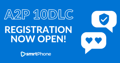 Illustration of A2p registration now open, used in context of smrtPhone services.