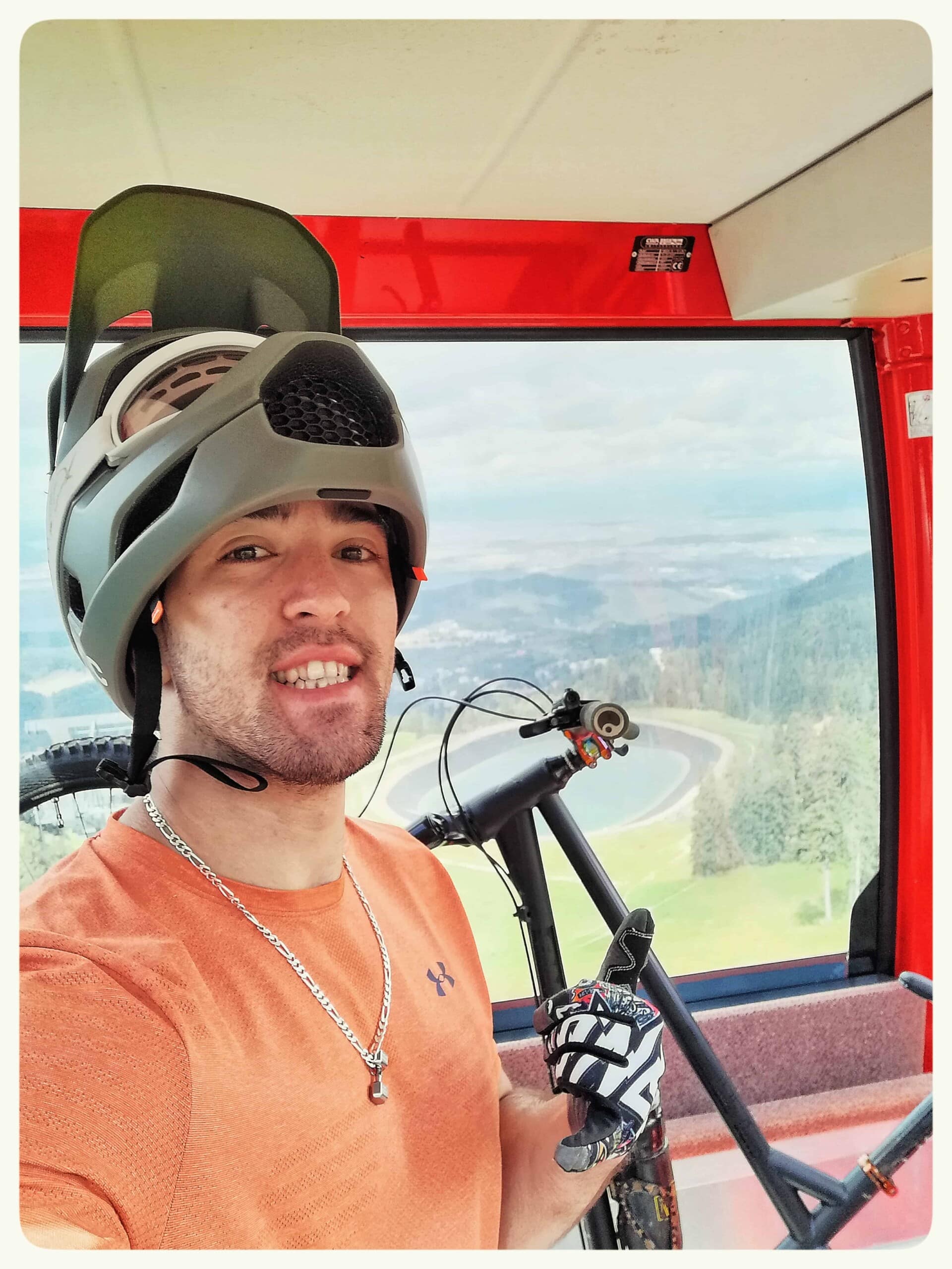 Dragos on a mountain with bike