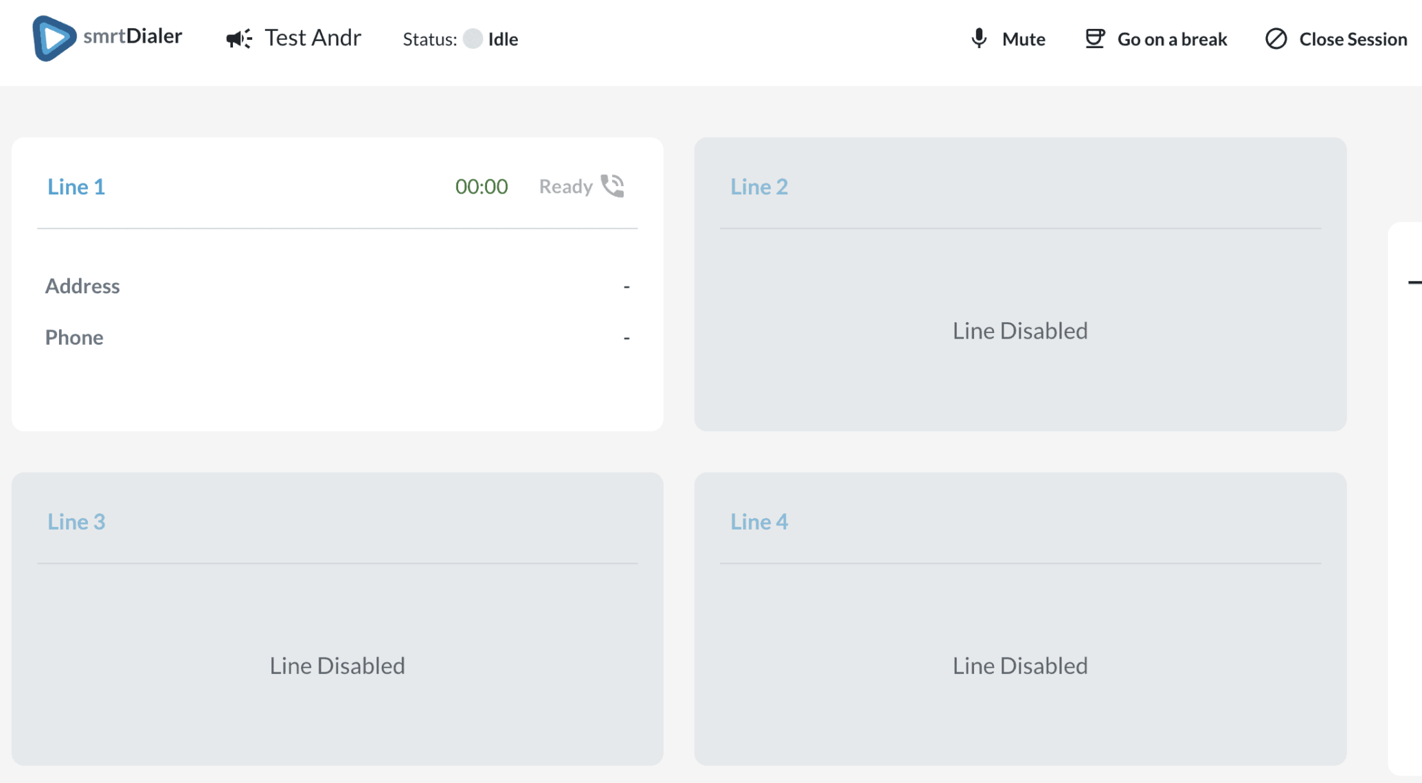 smrtDialer interface 