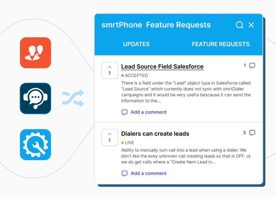 easy feature requests for smrtPhone users on Salesforce