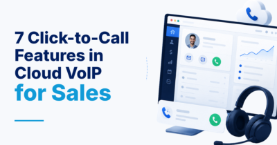 Sales rep using click-to-call features from a CRM record in smrtPhone